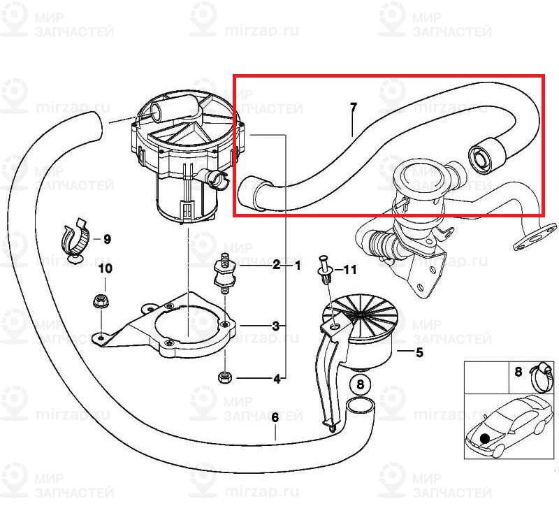 напорный рукав
 BMW 11721715051
