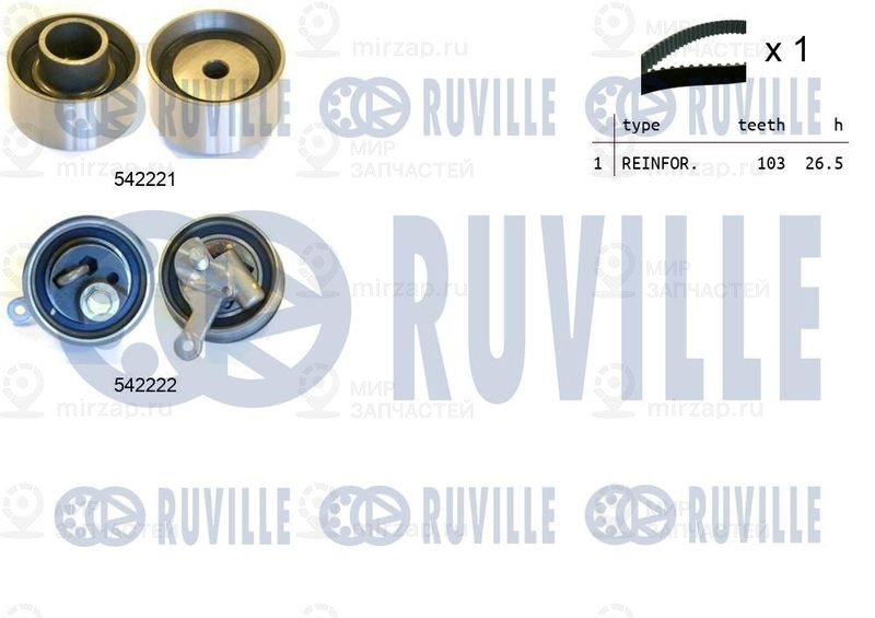 Комплект ремня ГРМ RUVILLE 550430