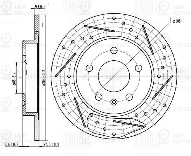 Тормозной диск TRIALLI DF023S