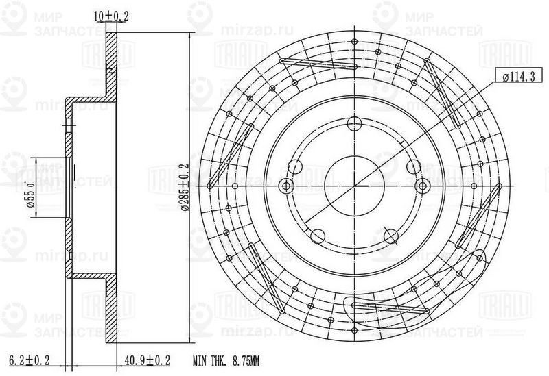 Тормозной диск TRIALLI DF066S