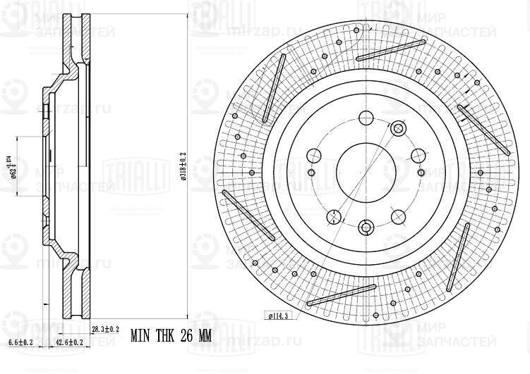 Тормозной диск TRIALLI DF0957S