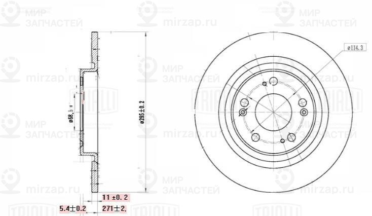 Тормозной диск TRIALLI DF129