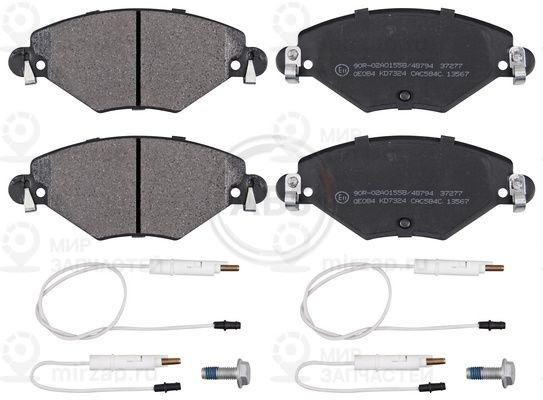 Комплект тормозных колодок, дисковый тормоз ABS 37277