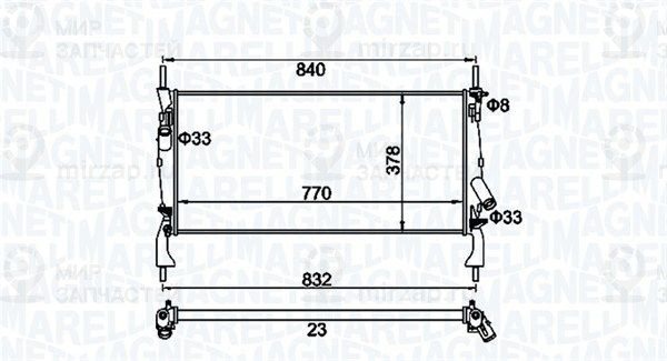 Радиатор, охлаждение двигателя MAGNETI MARELLI 350213158900