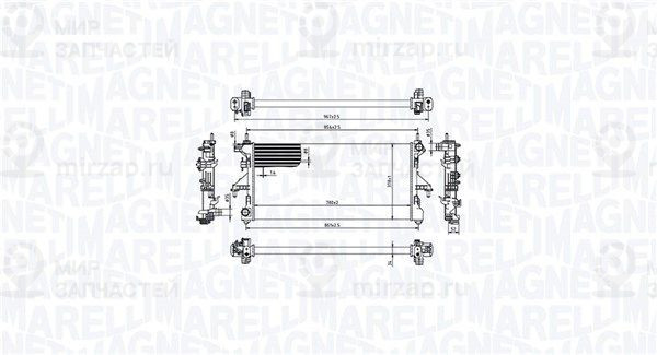 Радиатор, охлаждение двигателя MAGNETI MARELLI 350213215000