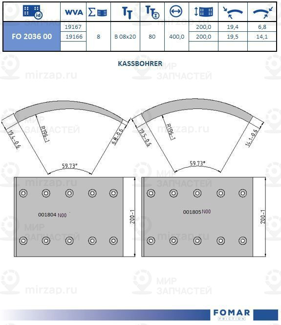 Запчасть FOMAR FO203600