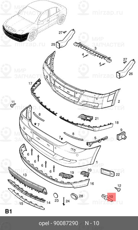 Запчасть GM 90087290