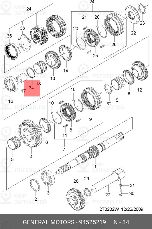 Запчасть GM 94525219
