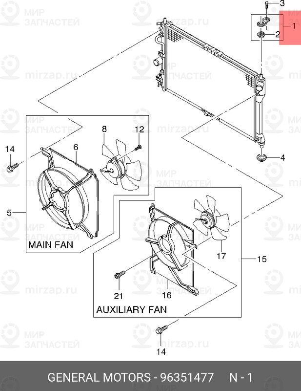 Запчасть GM 96351477