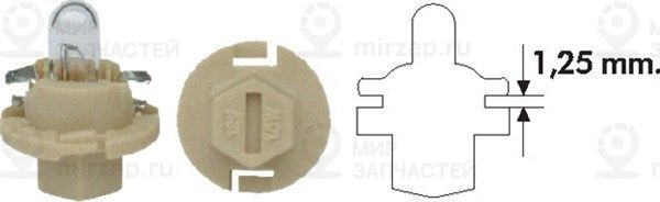 Лампа накаливания, освещение щитка приборов MAGNETI MARELLI 002053200000