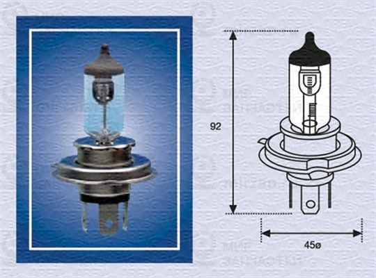 Лампа накаливания, фара дальнего света MAGNETI MARELLI 002156100000