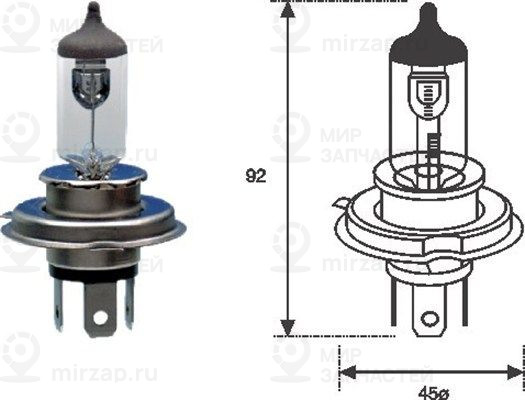 Лампа накаливания, фара дальнего света MAGNETI MARELLI 002555100000