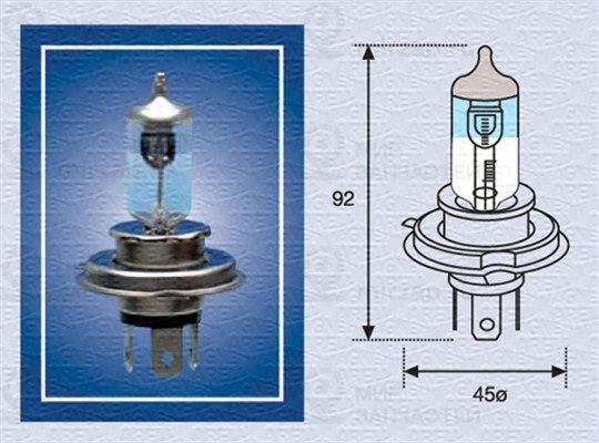 Лампа накаливания, фара дальнего света MAGNETI MARELLI 002585100000