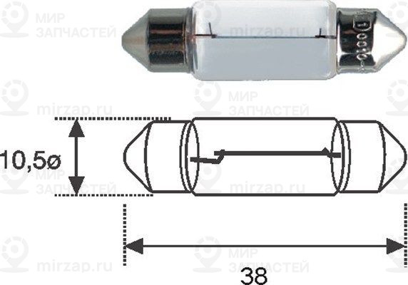 Лампа накаливания, фонарь освещения номерного знака MAGNETI MARELLI 009418100000