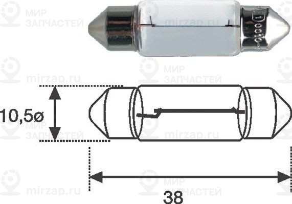 Лампа накаливания, фонарь освещения номерного знака MAGNETI MARELLI 009461100000