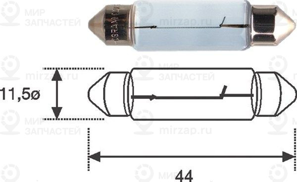 Лампа накаливания, фонарь освещения номерного знака MAGNETI MARELLI 009461200000