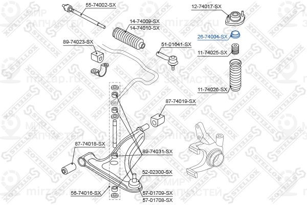 Подшипник качения, опора стойки амортизатора STELLOX 2674004SX
