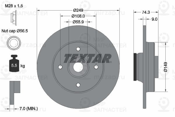 Запчасть TEXTAR 92194103