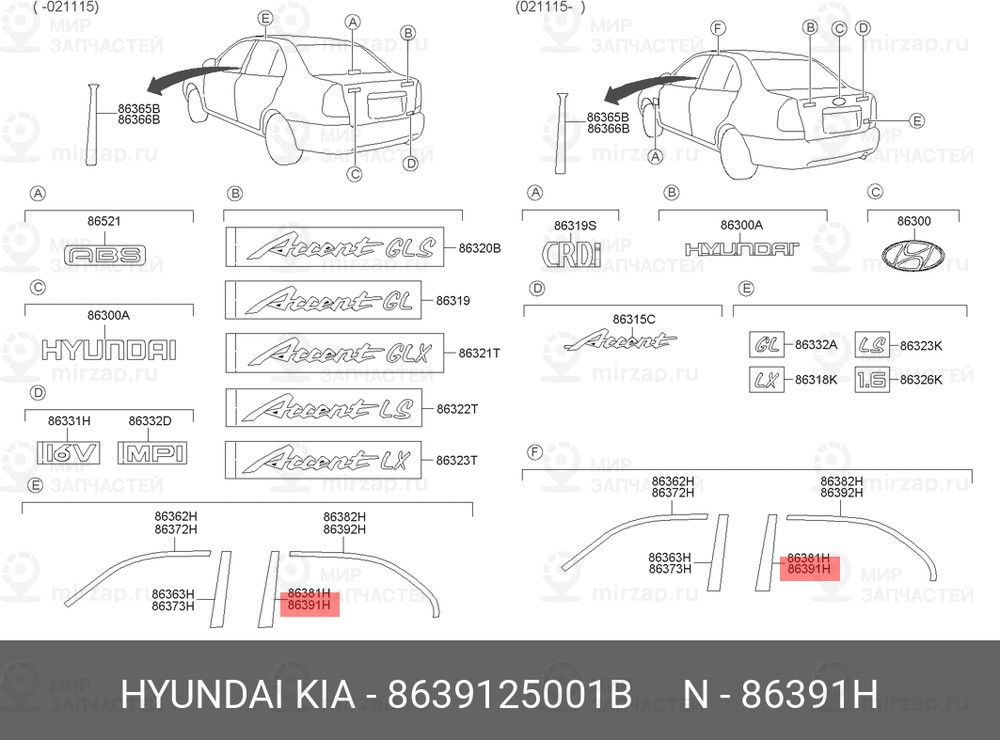 Запчасть MOBIS 8639125001