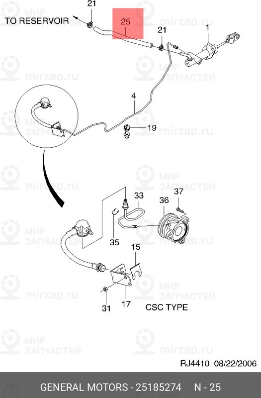 Запчасть GM 25185274