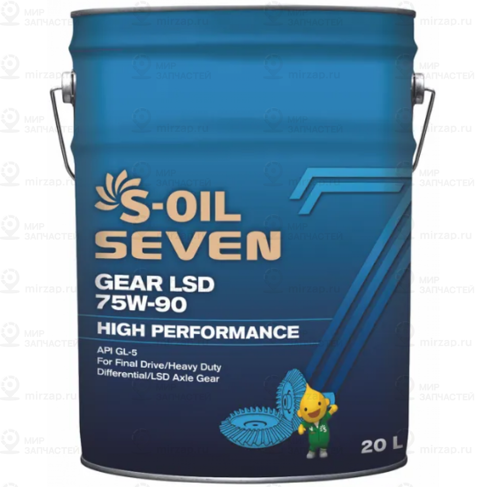 Трансмиссионное масло S-OIL SEVEN GEAR LSD 75W-90, 20л S-OIL SEVEN E107789