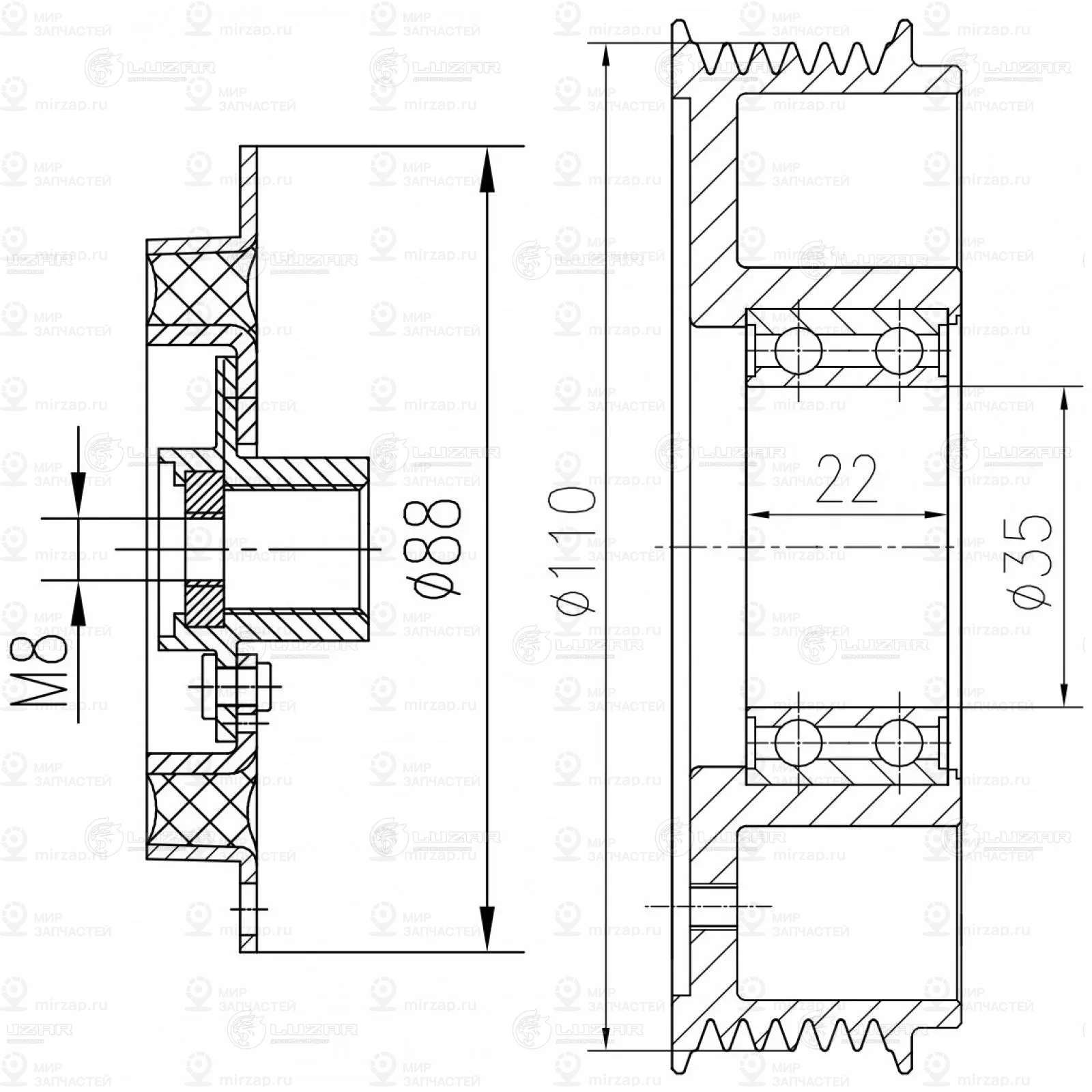 Запчасть LUZAR LCC1855