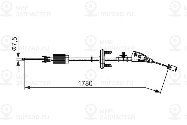 Тросик, cтояночный тормоз BOSCH 1987482796