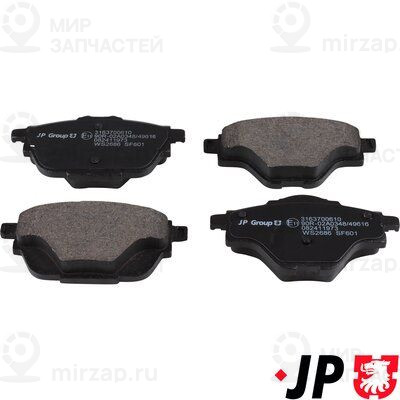 Комплект тормозных колодок, дисковый тормоз JP GROUP 3163700610