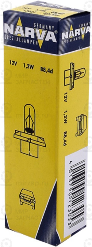 Лампа накаливания, освещение щитка приборов NARVA 170273000