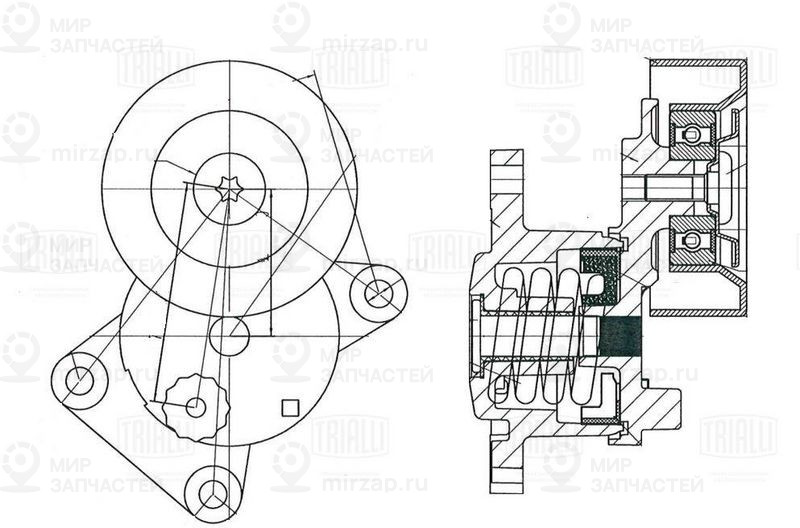 Натяжитель ремня, клиновой зубча TRIALLI CM5674