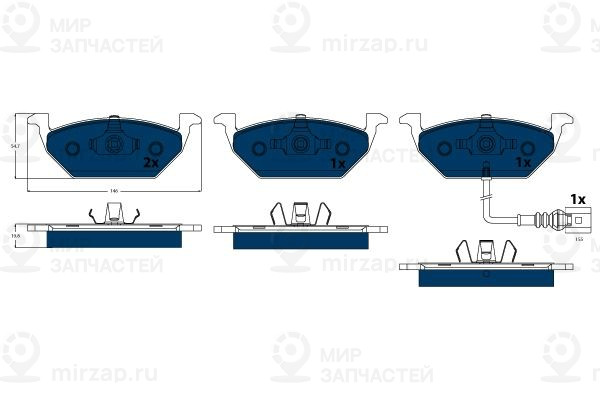 Комплект тормозных колодок, дисковый тормоз TRW GDB1386BTE