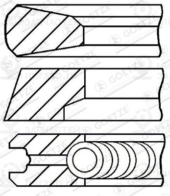 Комплект поршневых колец GOETZE 0812320000