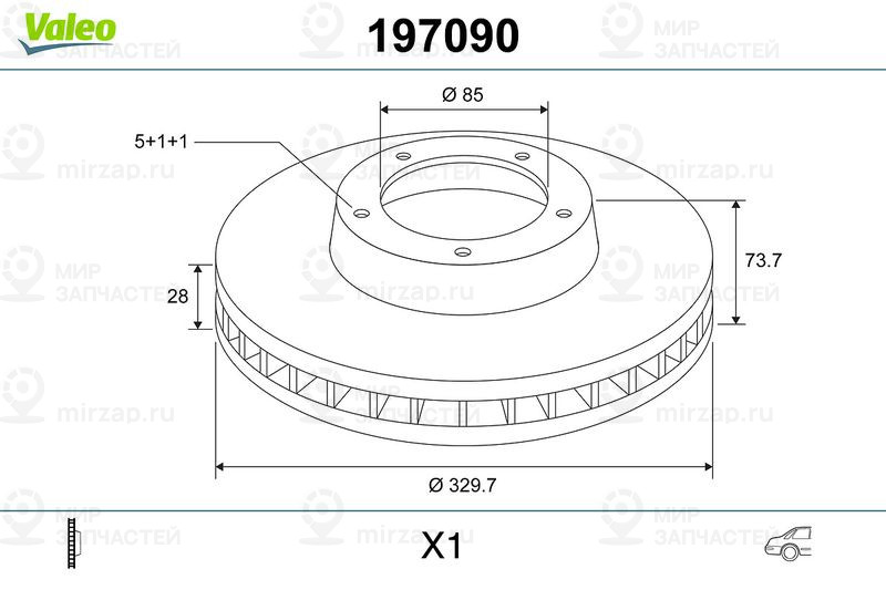Тормозной диск VALEO 197090