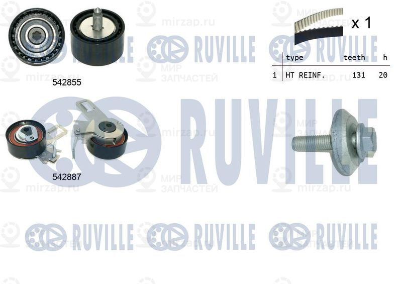 Комплект ремня ГРМ RUVILLE 550497