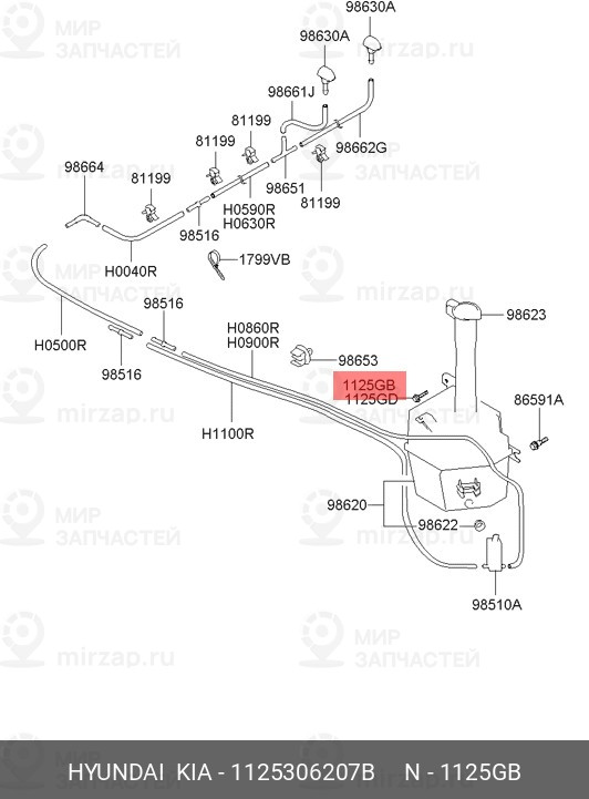 Запчасть HYUNDAI 1125306207B