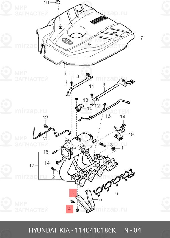 Запчасть HYUNDAI 1140410186K