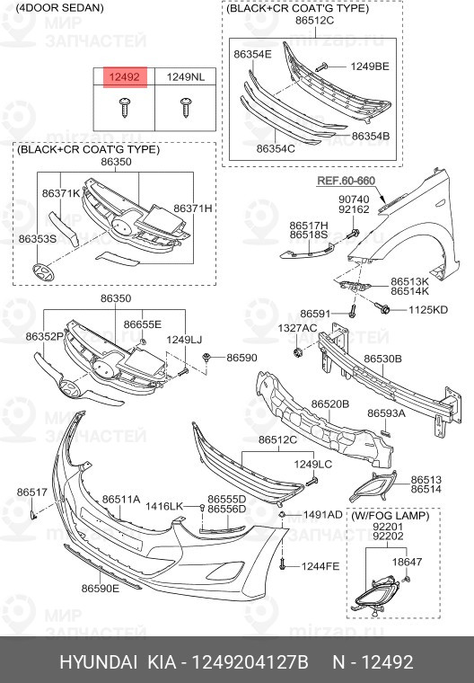 Запчасть HYUNDAI 1249204127B