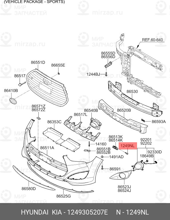Запчасть HYUNDAI 1249305207E