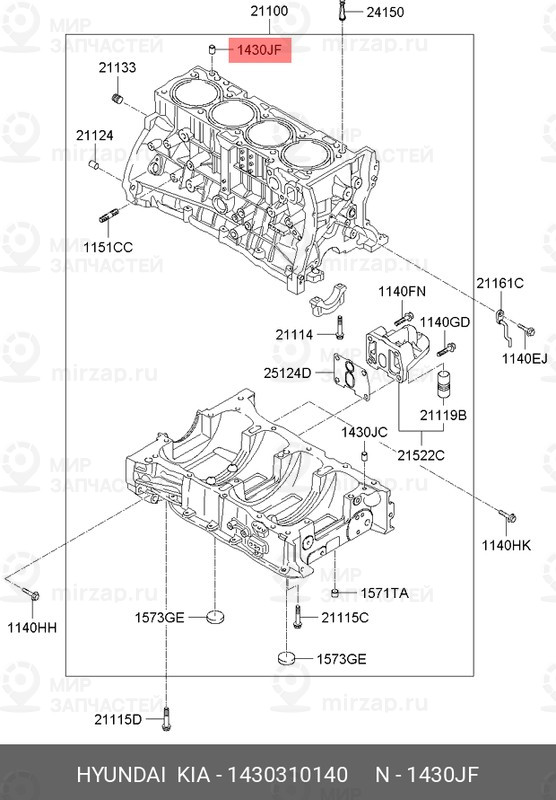 Запчасть HYUNDAI 1430310140