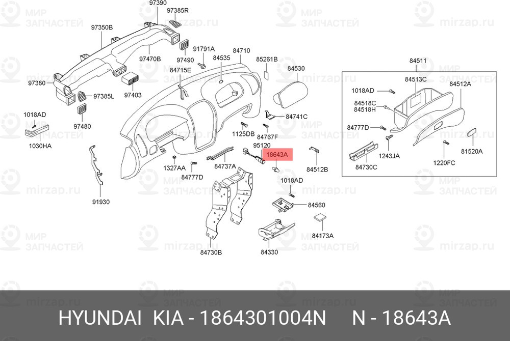 Запчасть HYUNDAI 1864301004N