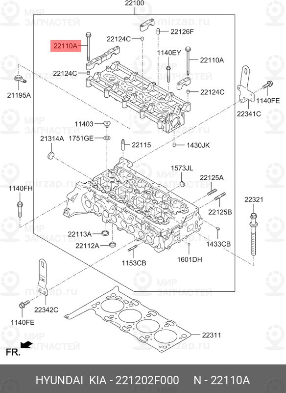 Запчасть HYUNDAI 221202F000