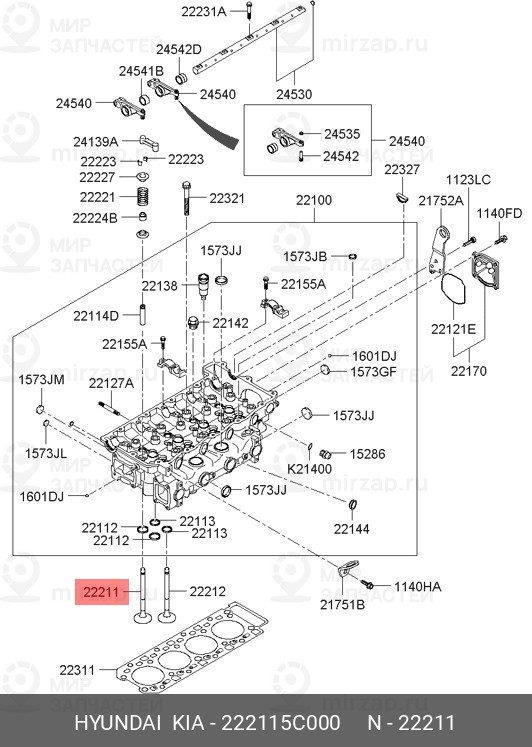 Запчасть HYUNDAI 222115C000