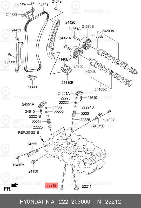 Запчасть HYUNDAI 2221203000
