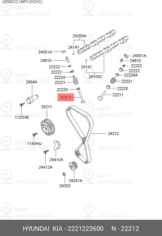 Запчасть HYUNDAI 2221223600