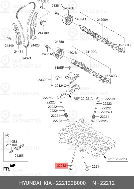 Запчасть HYUNDAI 222122B000
