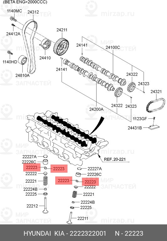 Запчасть HYUNDAI 2222322001