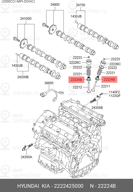 Запчасть HYUNDAI 2222425000