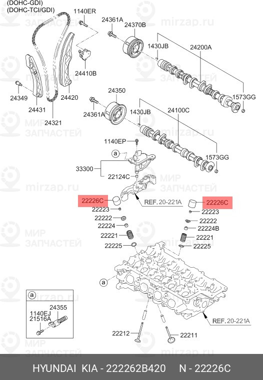 Запчасть HYUNDAI 222262B420