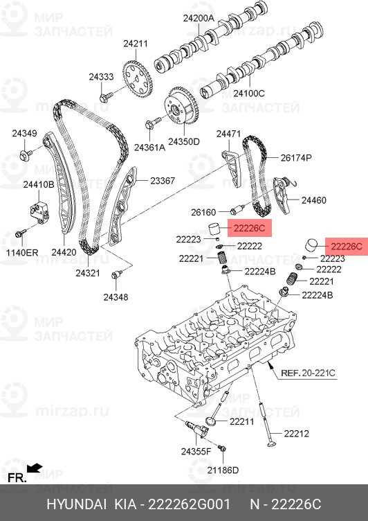 Запчасть HYUNDAI 222262G001