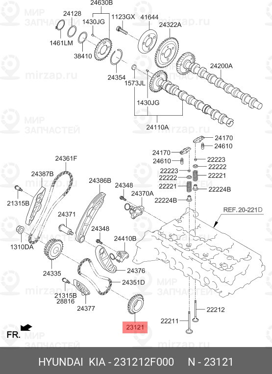 Запчасть HYUNDAI 231212F000